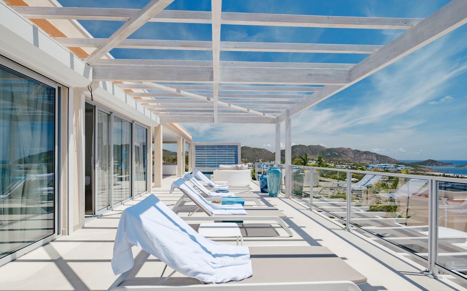Sun terrace with loungers